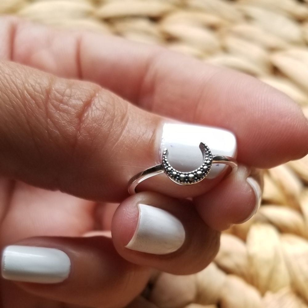 Crescent moon ring